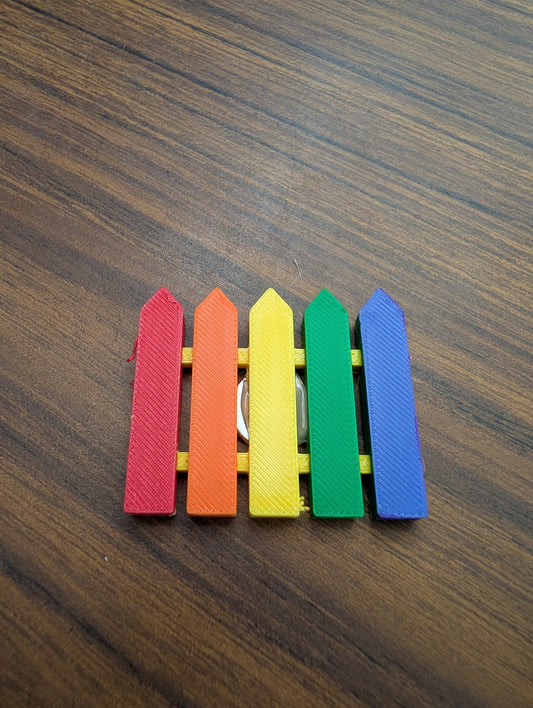 Rainbow Fence Pin and Magnet Set Made in Key West