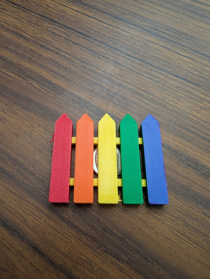 Rainbow Fence Pin and Magnet Set Made in Key West