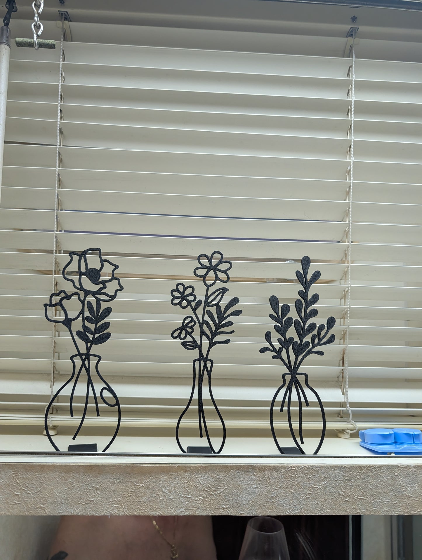 Silhouette Flower Vases, Set of 3 Home Decor Made in USA