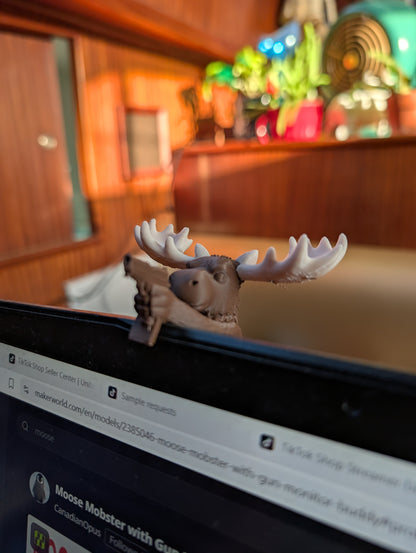 Moose Gangster Monitor Buddy Laptop or shelf Decoration
